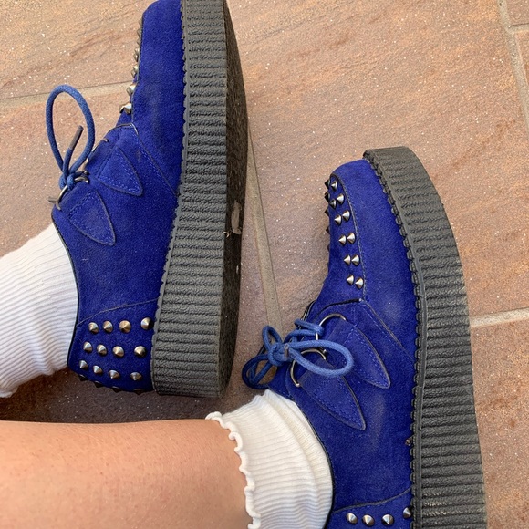 Royal Blue Studded Creepers - Picture 5 of 7
